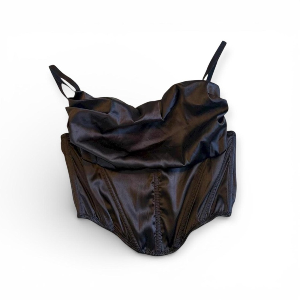 Urban Outfitters Black Satin Corset Top